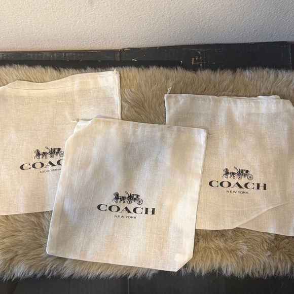 Coach Accessories - Set of 4 8x7 1/2 Small Coach White Drawstring Dust Bags